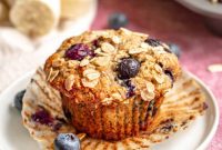 Sweet and Healthy Banana Blueberry Oatmeal Muffins