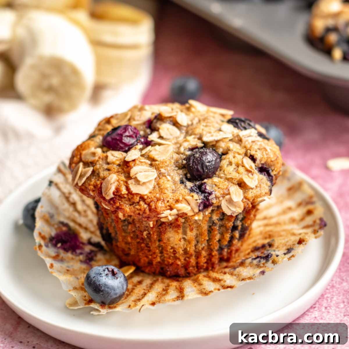 Sweet and Healthy Banana Blueberry Oatmeal Muffins 1 featured 11706