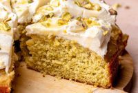 Golden Lemon Pistachio Dream with Honey Mascarpone Cloud