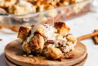 Decadent Pecan Bread Pudding with Vanilla Bean Crème Anglaise