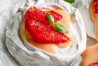 Crisp Meringue Nests with Bright Grapefruit Curd