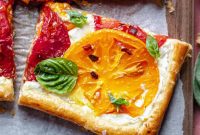 Rustic Tomato and Double Cheese Puff Pastry Tart