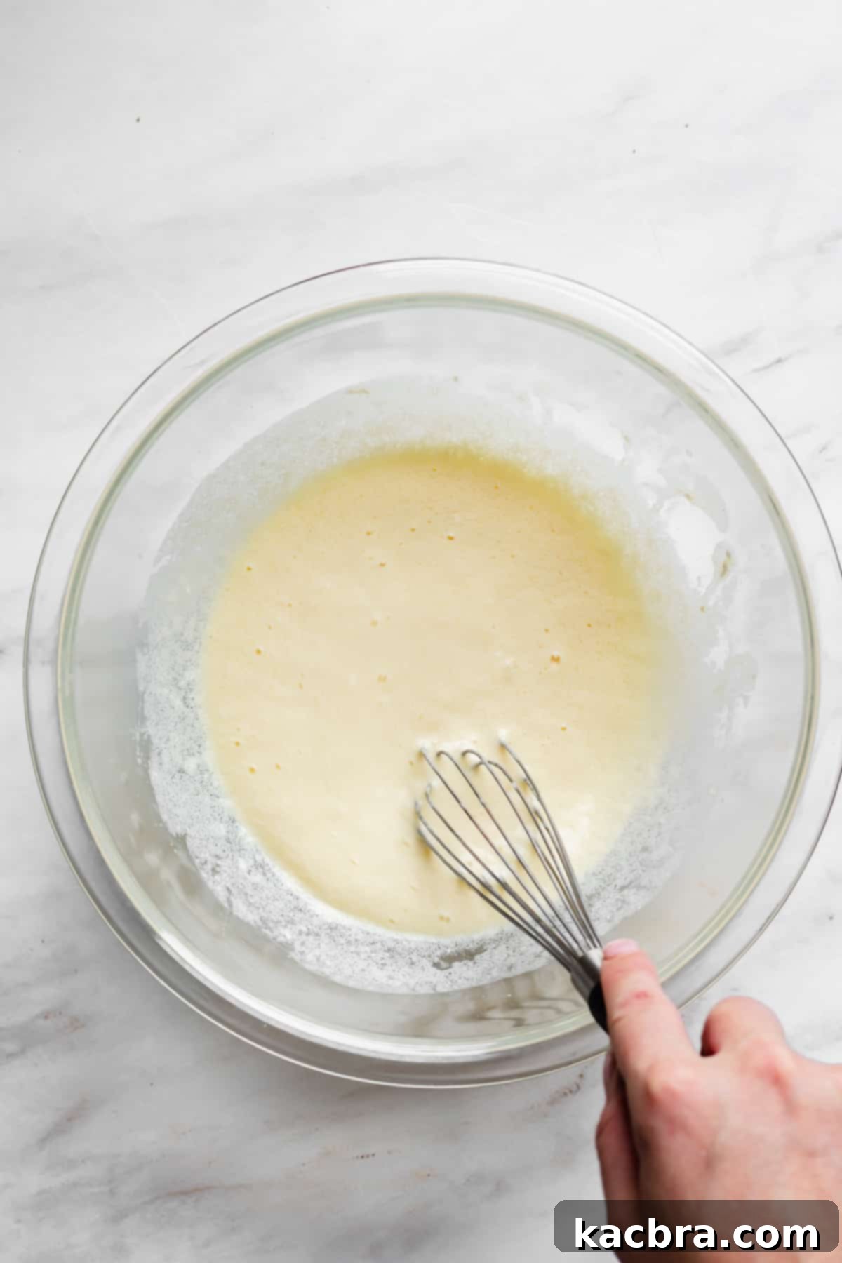 Salted Caramel Chocolate Indulgence 4 Wet ingredients being mixed