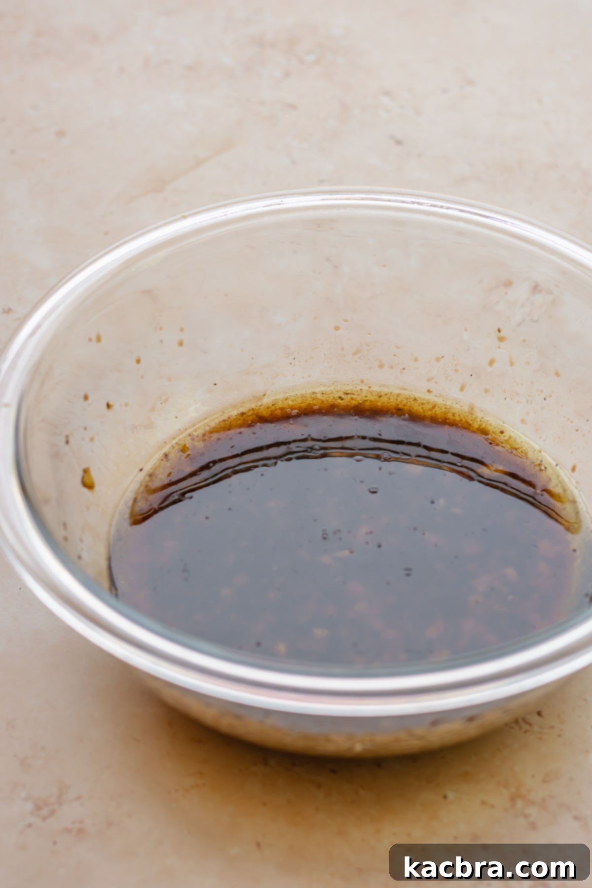 Balsamic marinade in a bowl.