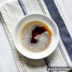 Over head shot of a bowl of liquid brown butter