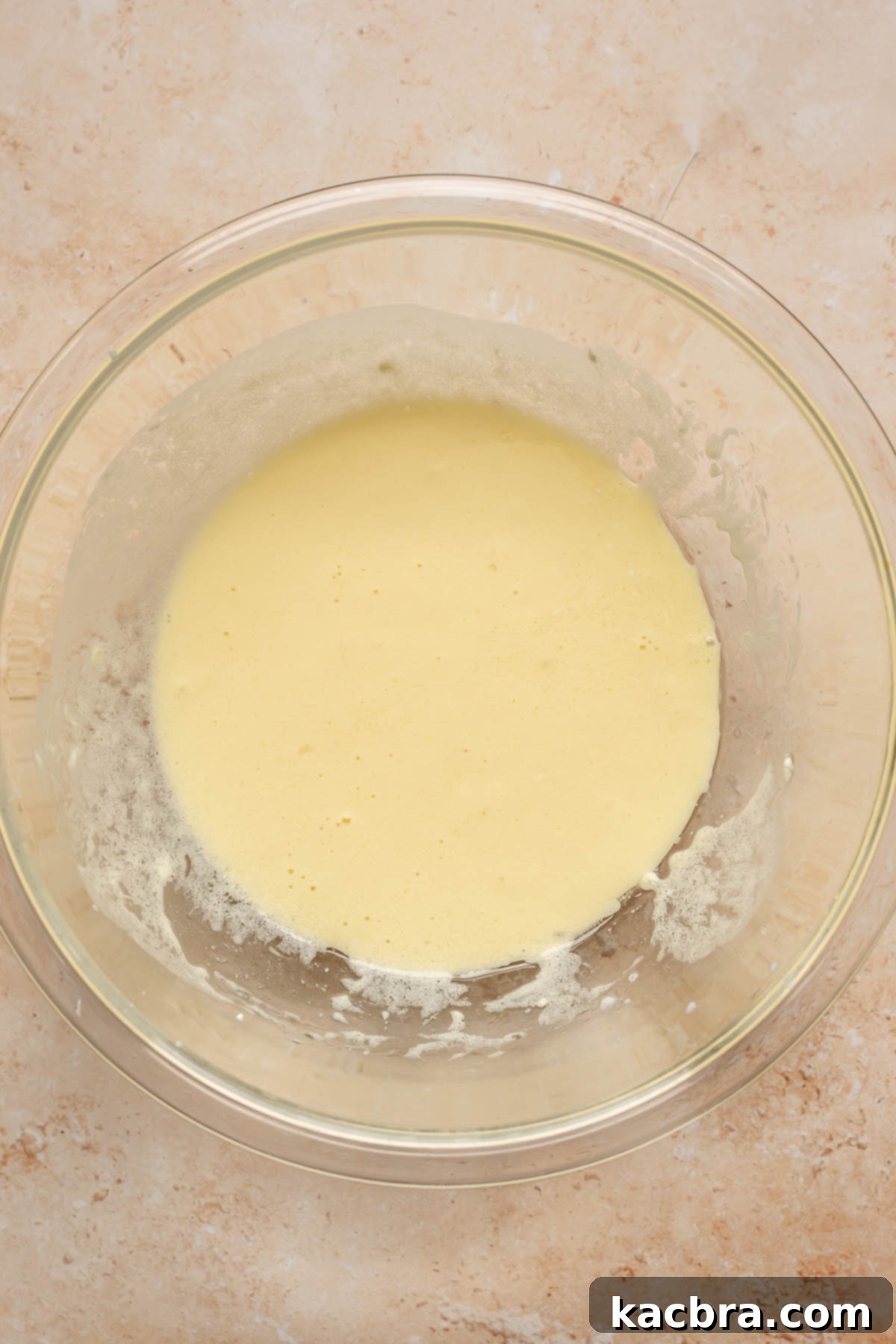 Wet ingredients mixed together in a bowl.