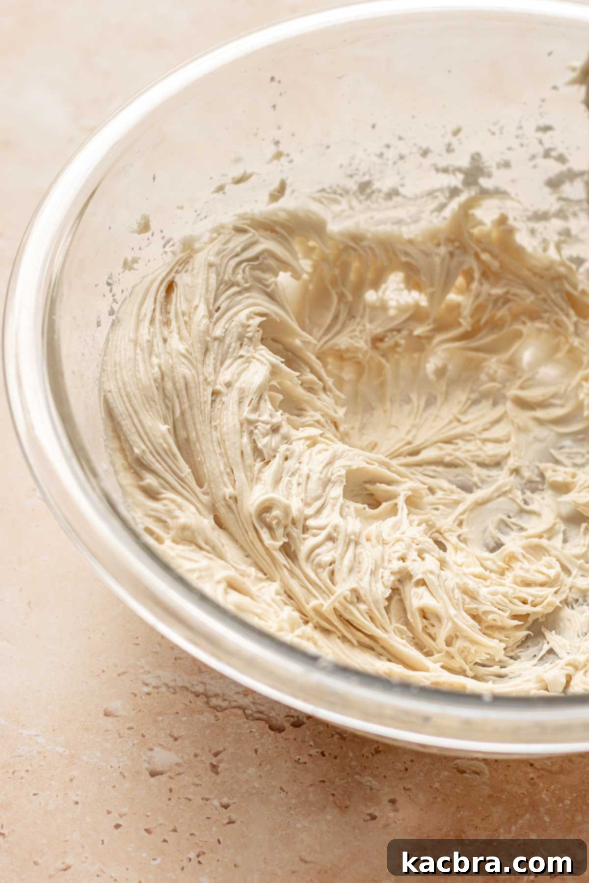 Creamed frosting in a bowl.