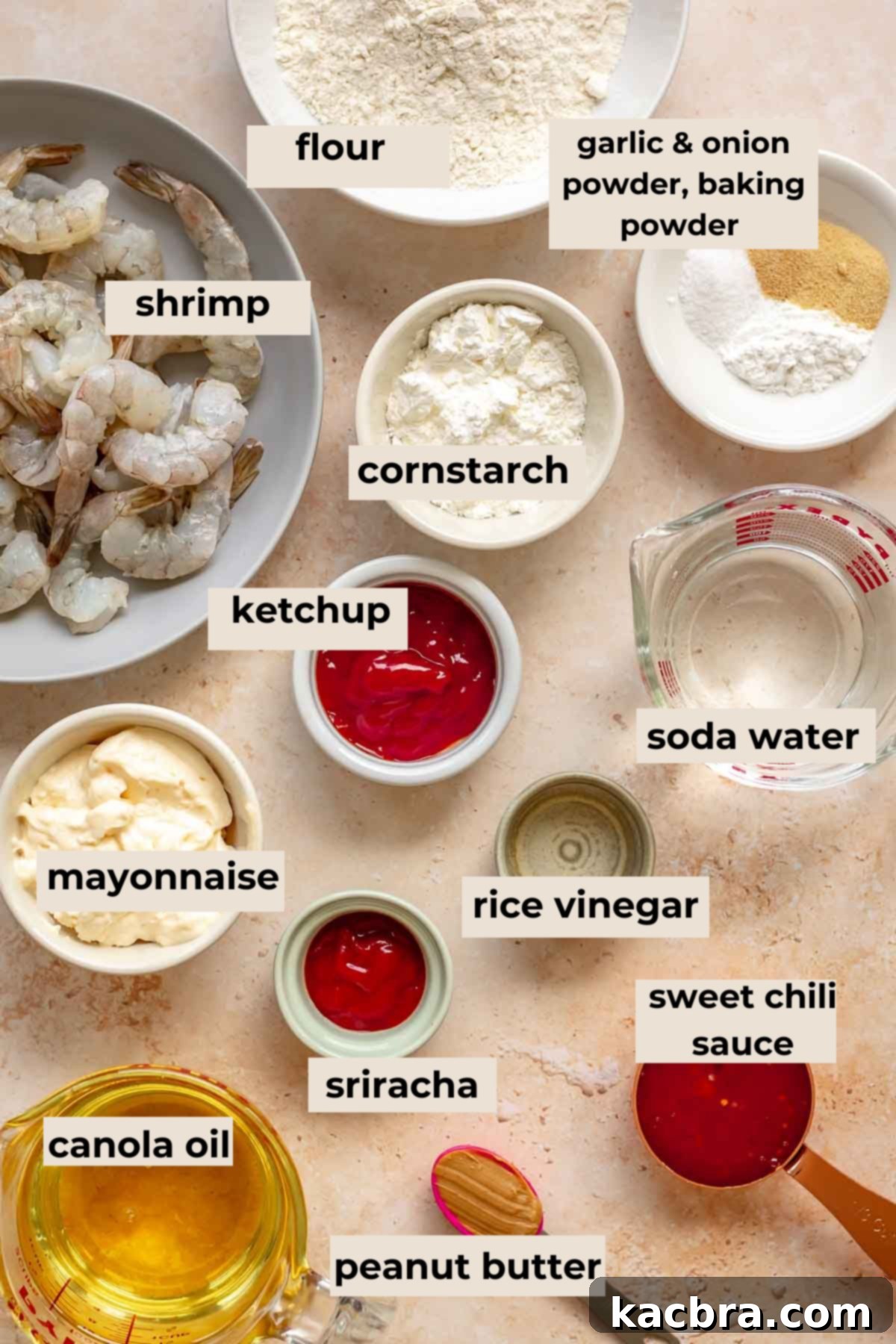 Ingredients for boom boom shrimp.
