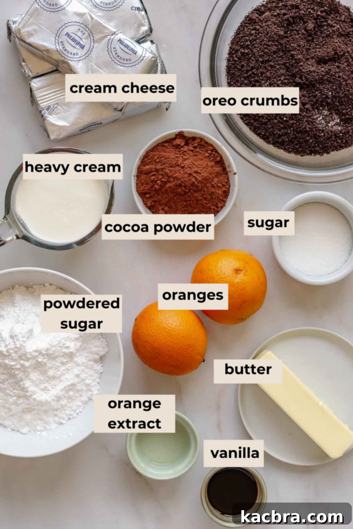 No-Bake Chocolate Orange Velvet Cheesecake 3 Ingredients for chocolate orange cheesecake.