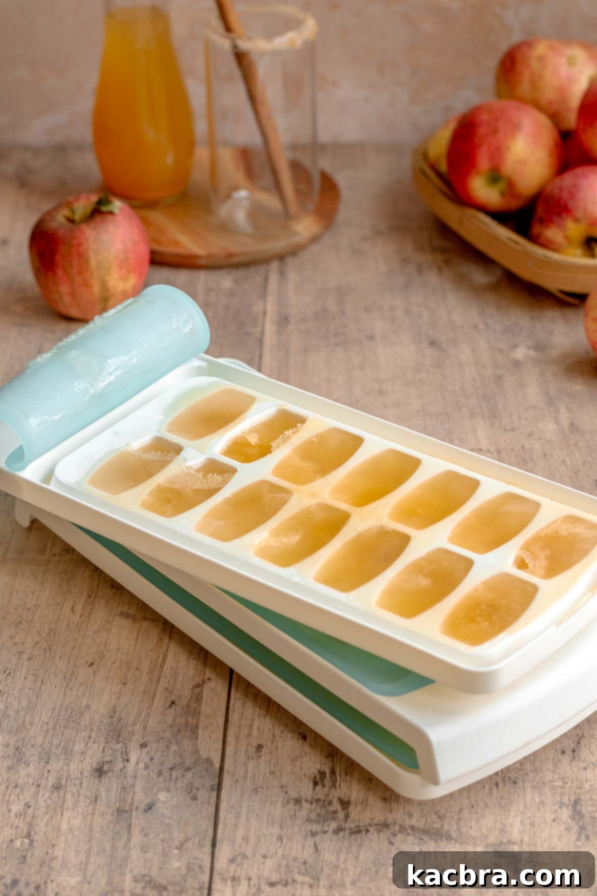 Spiced Apple Slush: Customize Your Cool 4 Apple cider frozen in ice cube trays.