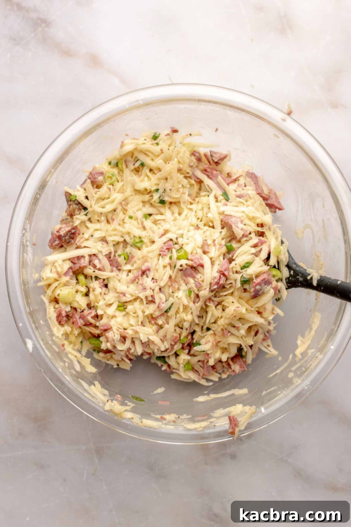 Fritter filling in a bowl.