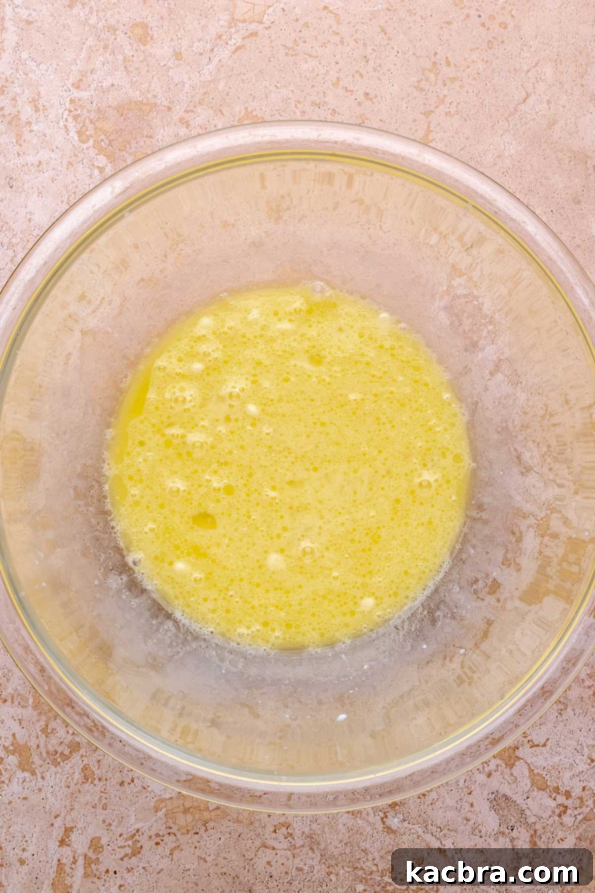 Wet ingredients in a bowl.