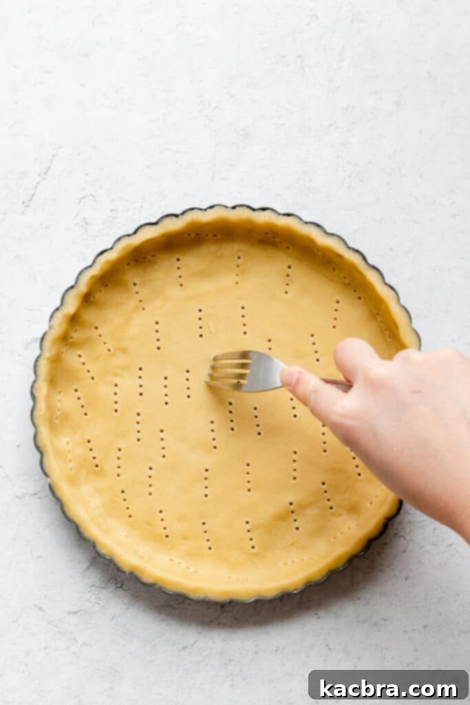 Docked tart shell with fork marks