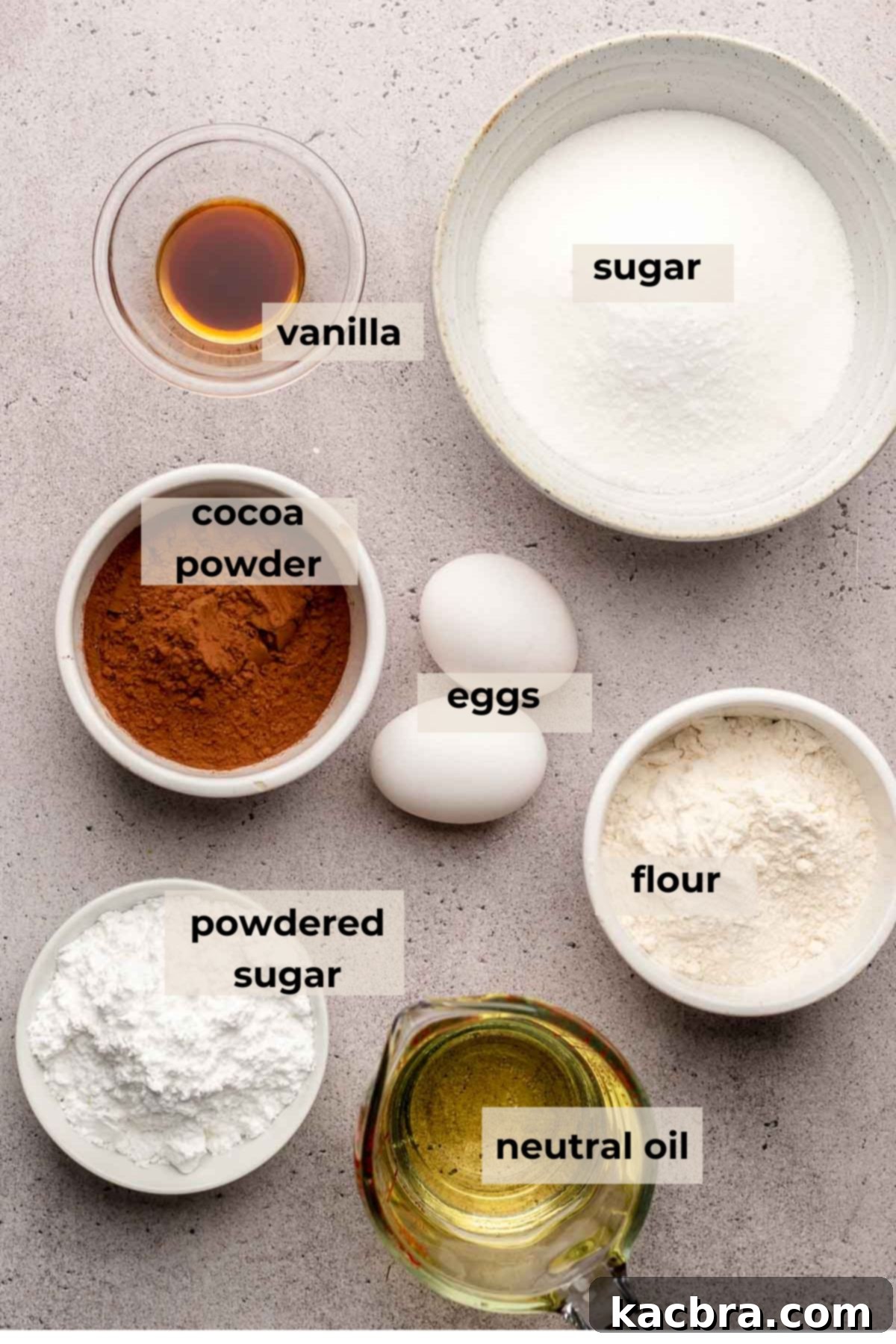 Ingredients for peppermint brownies.