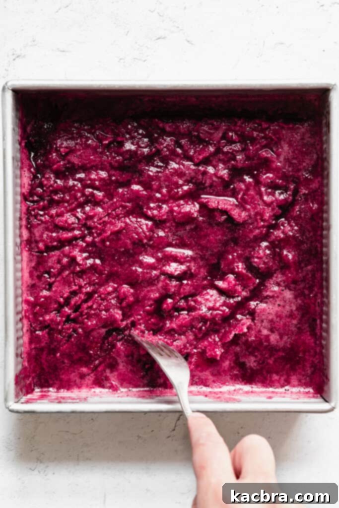 Scrape #5 of the granita and the ice crystals are getting thicker.