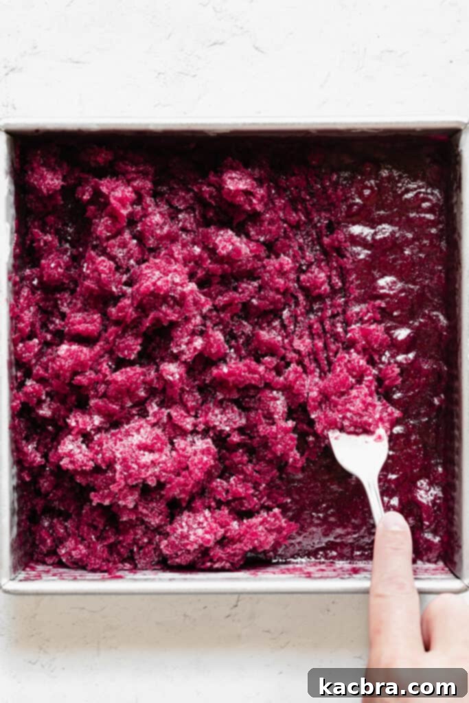 Final scrape of the Berry Sangria Granita