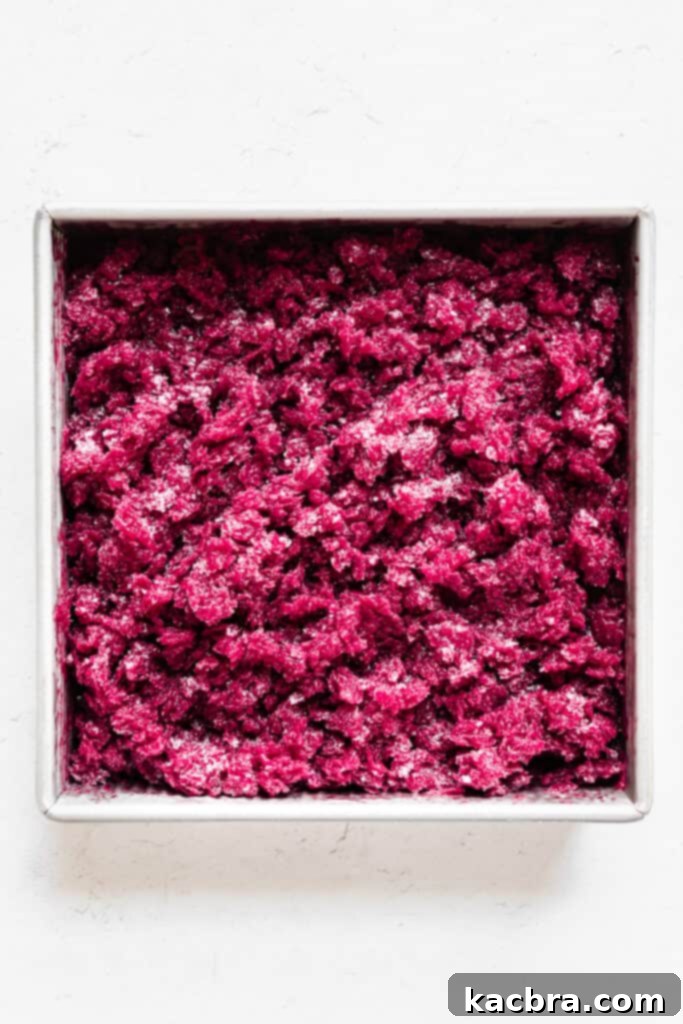 Final overhead shot of the crystalized Berry Sangria Granita.