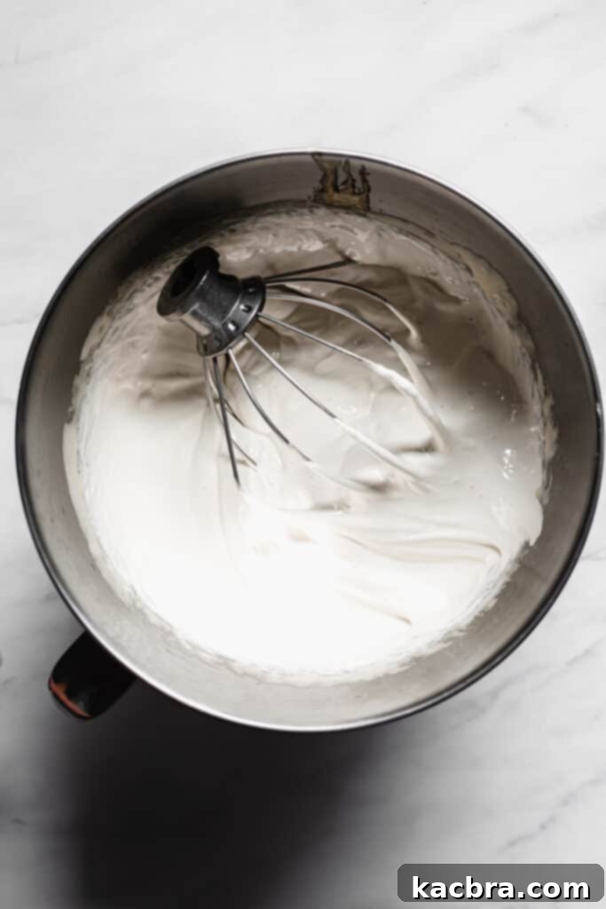 Marshmallow mixture after 2 minutes of whipping.