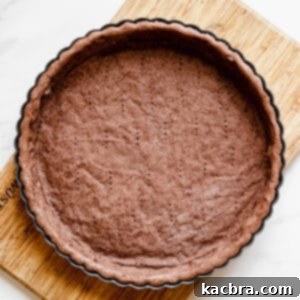 Fully blind baked sweet chocolate tart crust