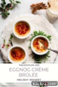 Pinterest Pin for eggnog creme brulee