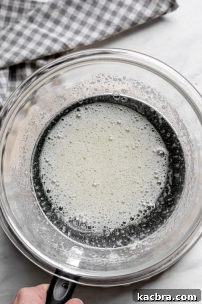 Egg whites and sugar ready to whip.