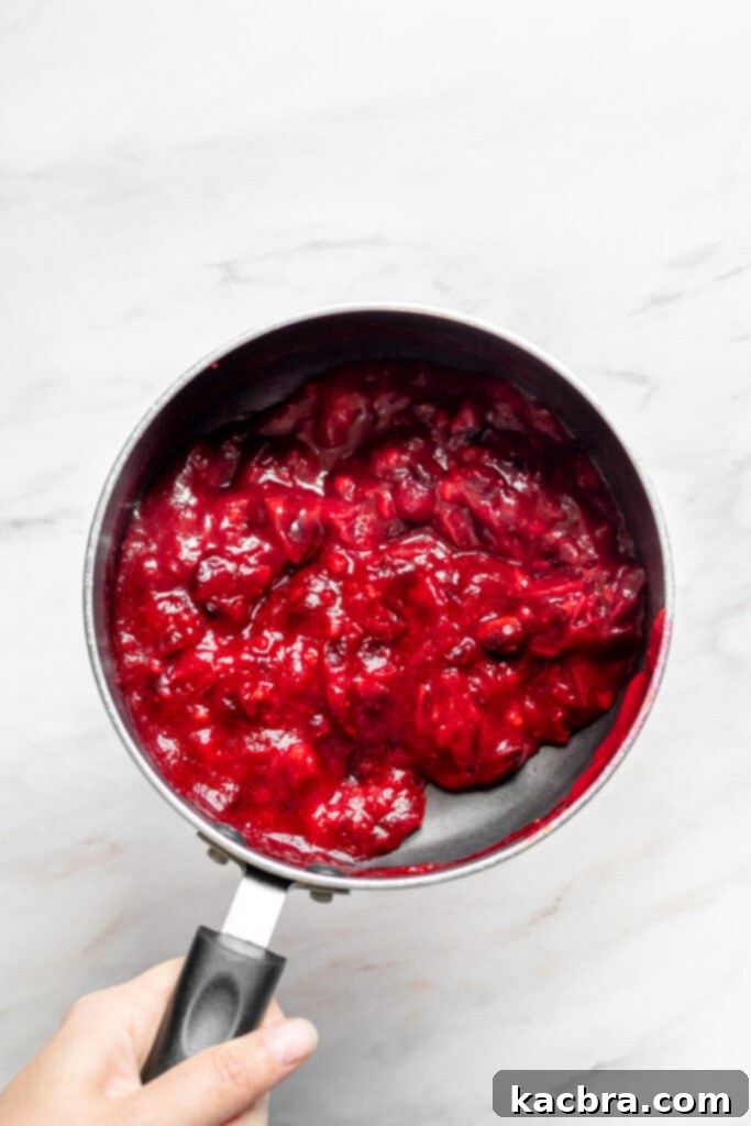 Cooked down cranberries