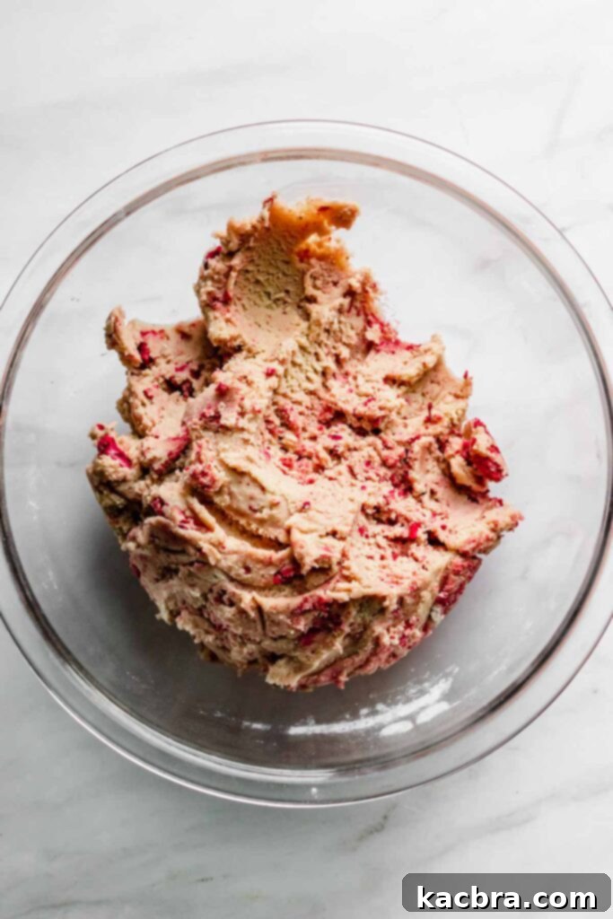 Finished cereal cookie dough, perfectly mixed and ready to be scooped and rolled.