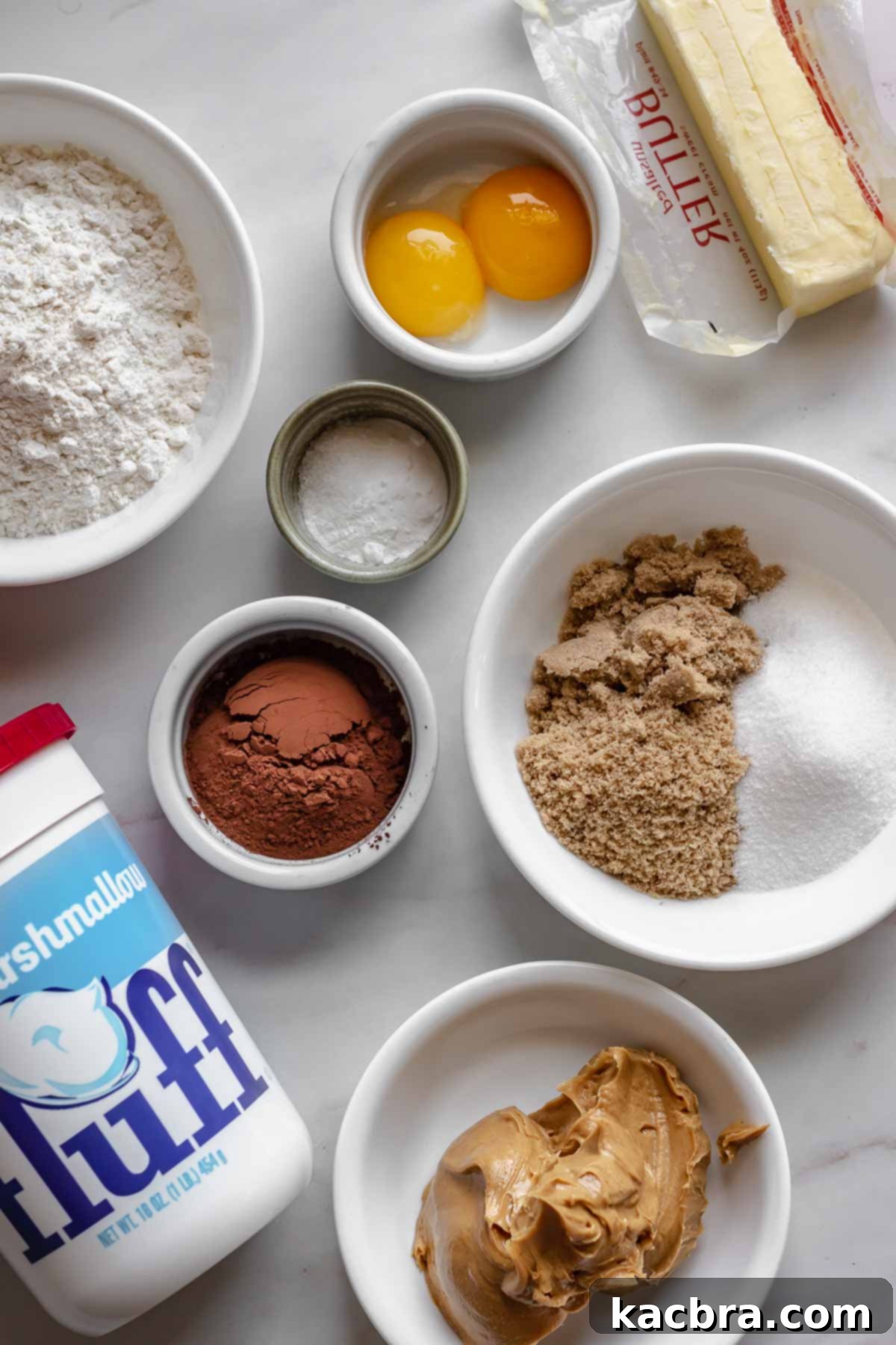 Gooey Peanut Butter Marshmallow Chocolate Cookies 4 Ingredients for the peanut butter marshmallow chocolate cookies