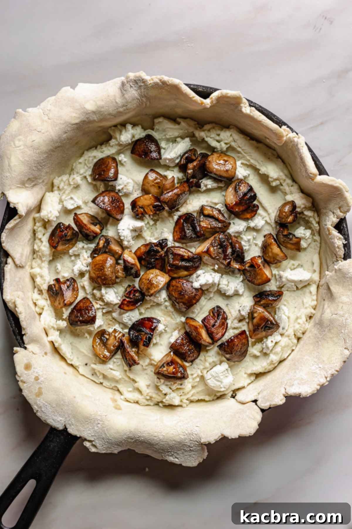 Sweet Caramelized Onion & Mushroom Potato Tart 8 Mushrooms added to the mashed potatoes and cheese.