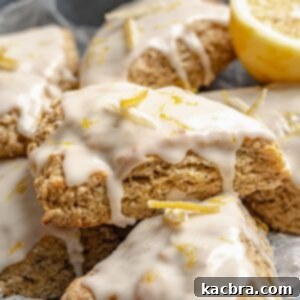 Bergamot Scones with Tangy Lemon Glaze 12 Scones mounded in a basket.