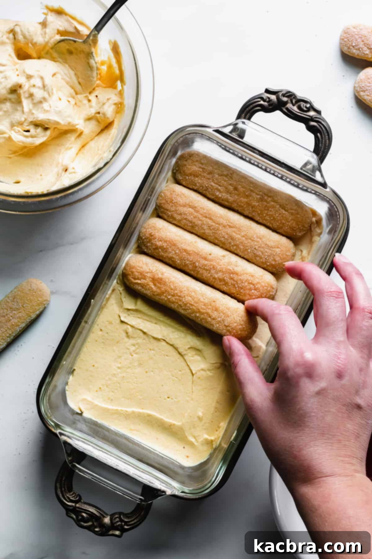 Harvest Pumpkin Chai Tiramisu 7 Lady fingers added on top of the pumpkin mascarpone.