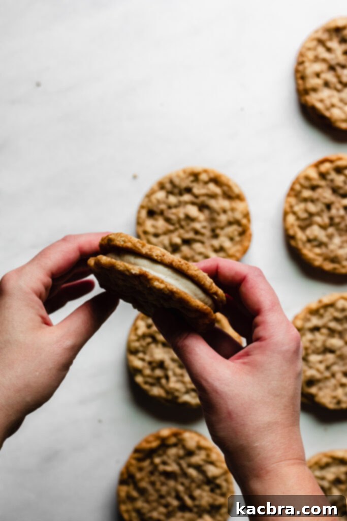 Finished Eggnog Oatmeal Creme Pies