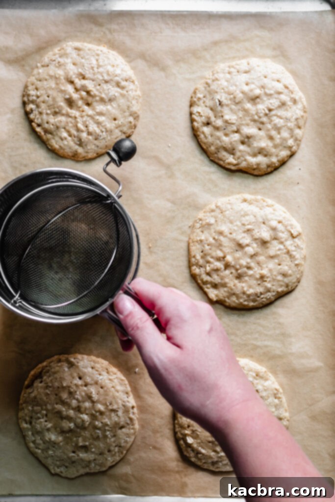 Cookies on baking sheet, ready for scooting
