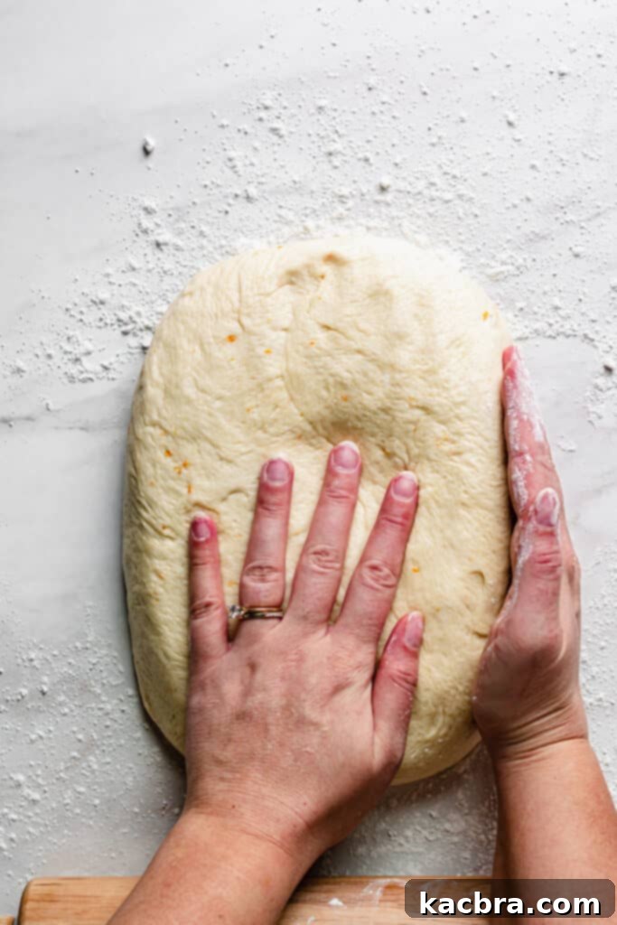 Image showing dough rolled into a rectangle.